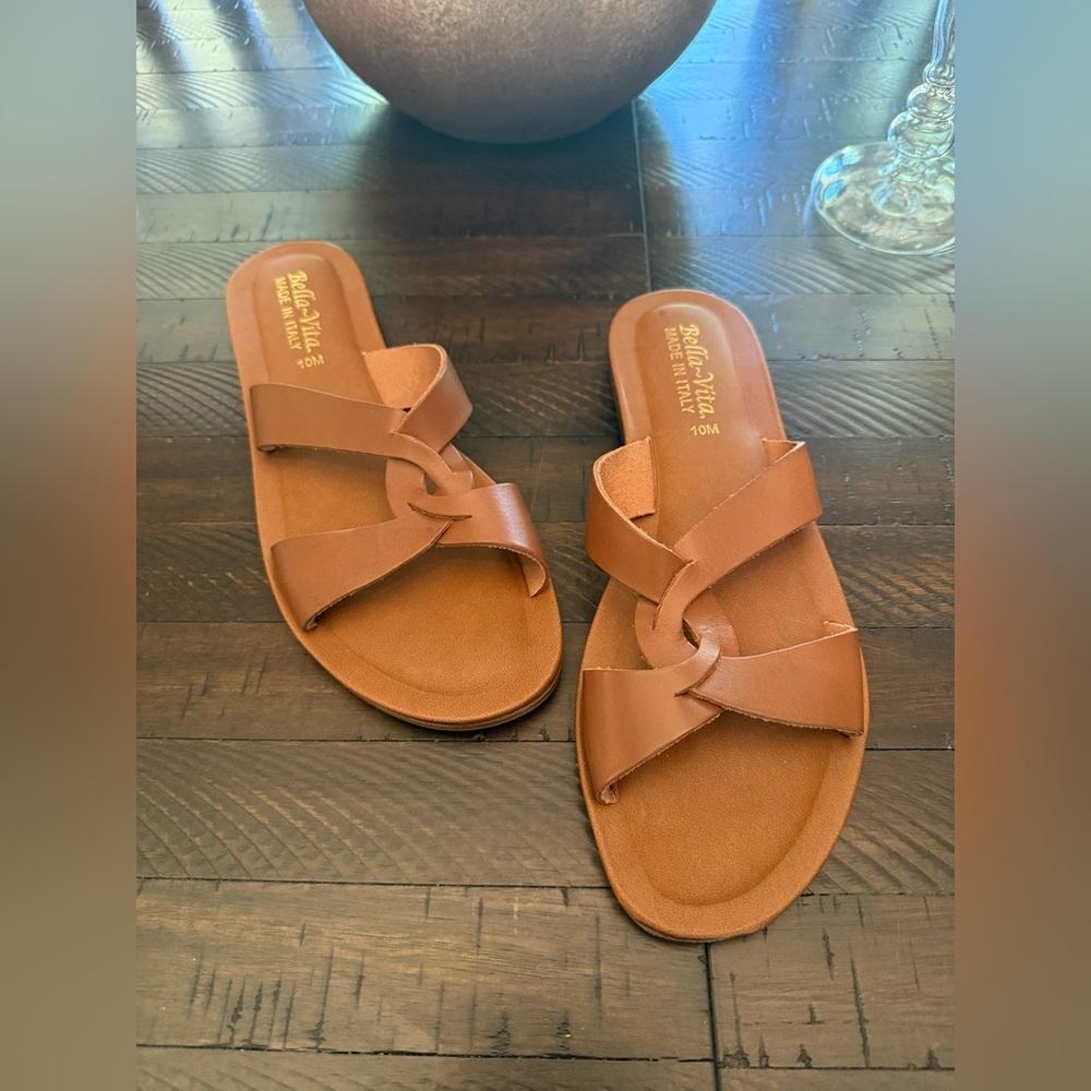 Italian Leather Sandals Slip-On